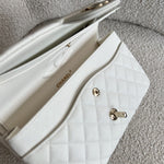CHANEL Handbag 21A White Caviar Quilted Classic Flap Medium LGHW - Redeluxe