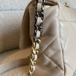 CHANEL Handbag 21B Beige Lambskin Quilted 19 Flap Medium/Large Mixed Hardware - Redeluxe