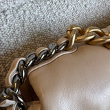 CHANEL Handbag 21B Beige Lambskin Quilted 19 Flap Medium/Large Mixed Hardware - Redeluxe