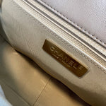 CHANEL Handbag 21B Beige Lambskin Quilted 19 Flap Medium/Large Mixed Hardware - Redeluxe