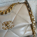 CHANEL Handbag 21B Beige Lambskin Quilted 19 Flap Medium/Large Mixed Hardware - Redeluxe