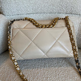 CHANEL Handbag 21B Beige Lambskin Quilted 19 Flap Medium/Large Mixed Hardware - Redeluxe