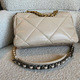 CHANEL Handbag 21B Beige Lambskin Quilted 19 Flap Medium/Large Mixed Hardware - Redeluxe