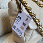 CHANEL Handbag 21B Beige Lambskin Quilted 19 Flap Medium/Large Mixed Hardware - Redeluxe
