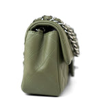 CHANEL Handbag 21B Military Green Lambskin Quilted Mini Rectangular Single Silver Hardware - Redeluxe