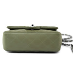 CHANEL Handbag 21B Military Green Lambskin Quilted Mini Rectangular Single Silver Hardware - Redeluxe