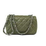 CHANEL Handbag 21B Military Green Lambskin Quilted Mini Rectangular Single Silver Hardware - Redeluxe