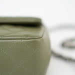 CHANEL Handbag 21B Military Green Lambskin Quilted Mini Rectangular Single Silver Hardware - Redeluxe