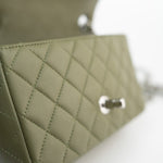 CHANEL Handbag 21B Military Green Lambskin Quilted Mini Rectangular Single Silver Hardware - Redeluxe