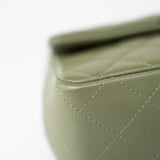 CHANEL Handbag 21B Military Green Lambskin Quilted Mini Rectangular Single Silver Hardware - Redeluxe