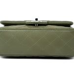 CHANEL Handbag 21B Military Green Lambskin Quilted Mini Rectangular Single Silver Hardware - Redeluxe