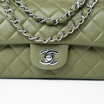 CHANEL Handbag 21B Military Green Lambskin Quilted Mini Rectangular Single Silver Hardware - Redeluxe