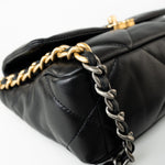 CHANEL Handbag 21C Black Lambskin Quilted 19 Flap Small Mixed Hardware - Redeluxe