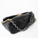 CHANEL Handbag 21C Black Lambskin Quilted 19 Flap Small Mixed Hardware - Redeluxe