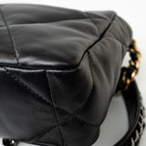 CHANEL Handbag 21C Black Lambskin Quilted 19 Flap Small Mixed Hardware - Redeluxe