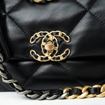 CHANEL Handbag 21C Black Lambskin Quilted 19 Flap Small Mixed Hardware - Redeluxe