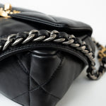 CHANEL Handbag 21C Black Lambskin Quilted 19 Flap Small Mixed Hardware - Redeluxe