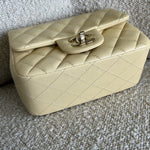 CHANEL Handbag 21C Mini Square Yellow Lambskin Quilted Single Flap LGHW - Redeluxe