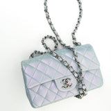 CHANEL Handbag 21K Iridescent Blue Calfskin Quilted Rectangular Mini SHW - Redeluxe