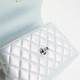 CHANEL Handbag 21K Iridescent Blue Caviar Quilted Coco Handle Small - Redeluxe