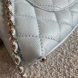 CHANEL Handbag 21K Light Blue Caviar Quilted Coco Handle Small LGHW - Redeluxe