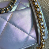 CHANEL Handbag 21K Purple/Blue Iridescent 19 Flap Small MHW - Redeluxe