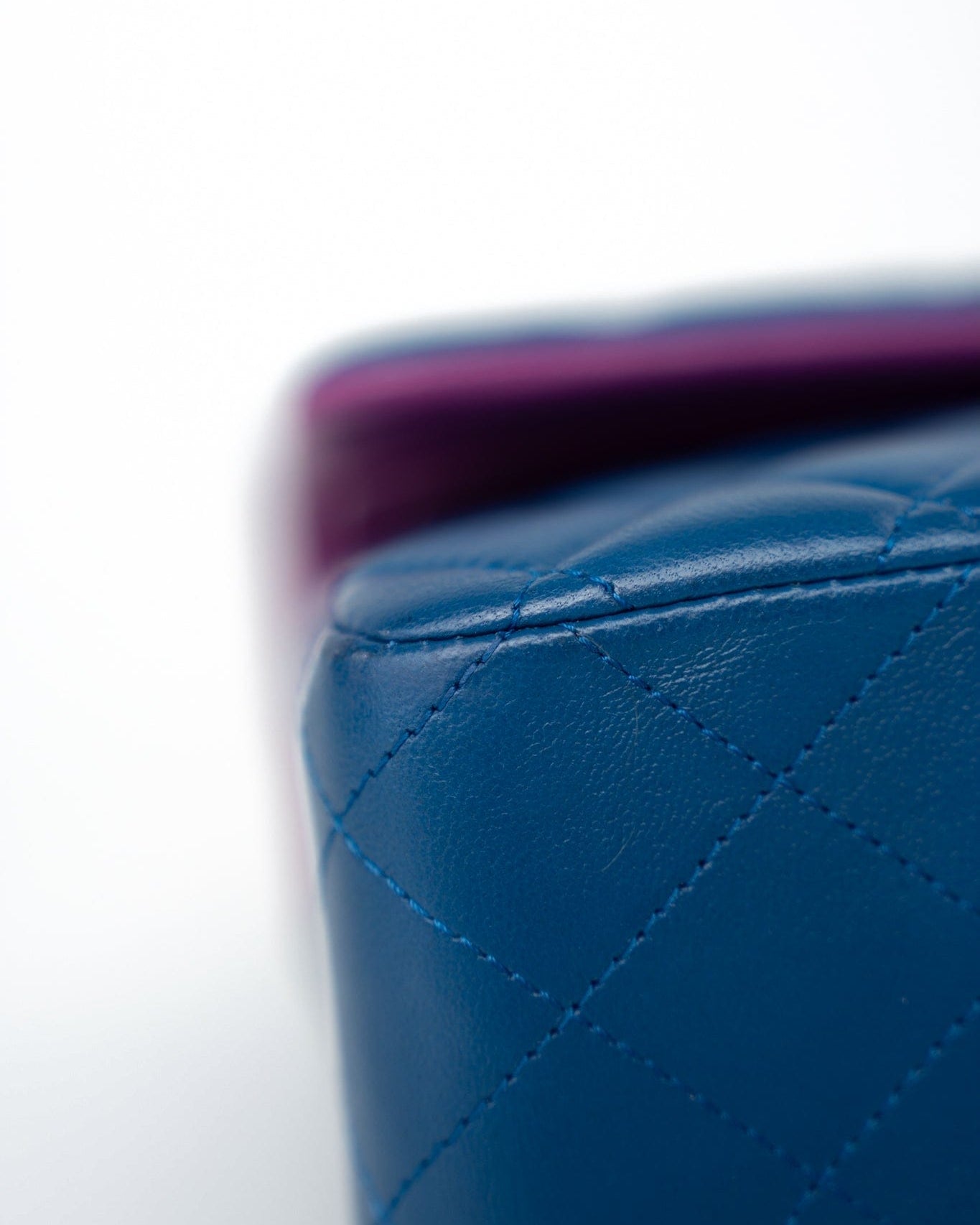 CHANEL Handbag 21P Blue Lambskin Quilted Classic Flap Medium Rainbow Hardware - Redeluxe