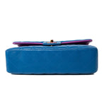 CHANEL Handbag 21P Blue Lambskin Quilted Classic Flap Medium Rainbow Hardware - Redeluxe