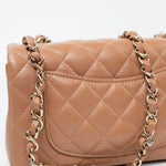 CHANEL Handbag 21P Caramel Lambskin Quilted Mini Rectangular Single Flap LGHW - Redeluxe