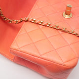 CHANEL Handbag 21P Mini Top Handle Orange Ombre Lambskin Quilted Aged Gold Hardware - Redeluxe