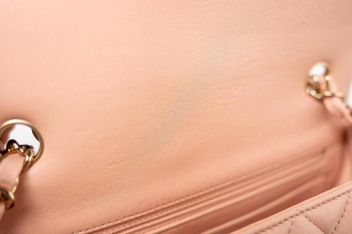 CHANEL Handbag 21P Rose Clair Pink/ Beige Lambskin Quilted Mini Rectangular Flap Light Gold Hardware - Redeluxe