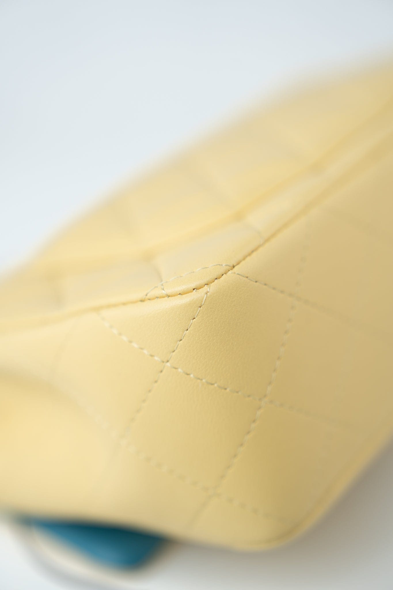 21P Yellow Lambskin Quilted Mini Rectangular Single Flap Blue