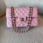 CHANEL Handbag 21S Light Pink Lambskin Quilted Classic Flap Small - Redeluxe