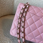 CHANEL Handbag 21S Light Pink Lambskin Quilted Classic Flap Small - Redeluxe