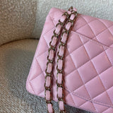 CHANEL Handbag 21S Light Pink Lambskin Quilted Classic Flap Small - Redeluxe