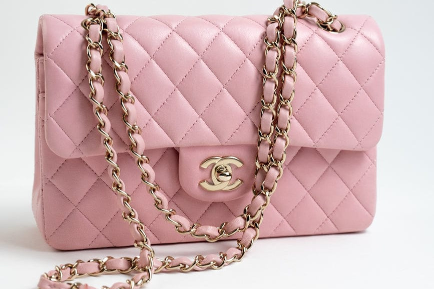CHANEL Handbag 21S Light Pink Lambskin Quilted Classic Flap Small - Redeluxe