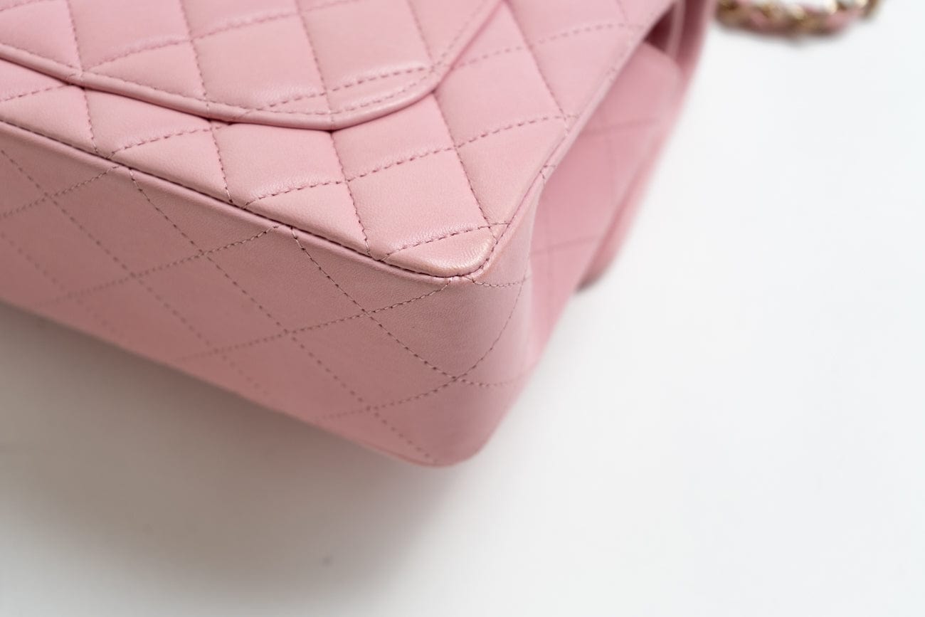 CHANEL Handbag 21S Light Pink Lambskin Quilted Classic Flap Small - Redeluxe