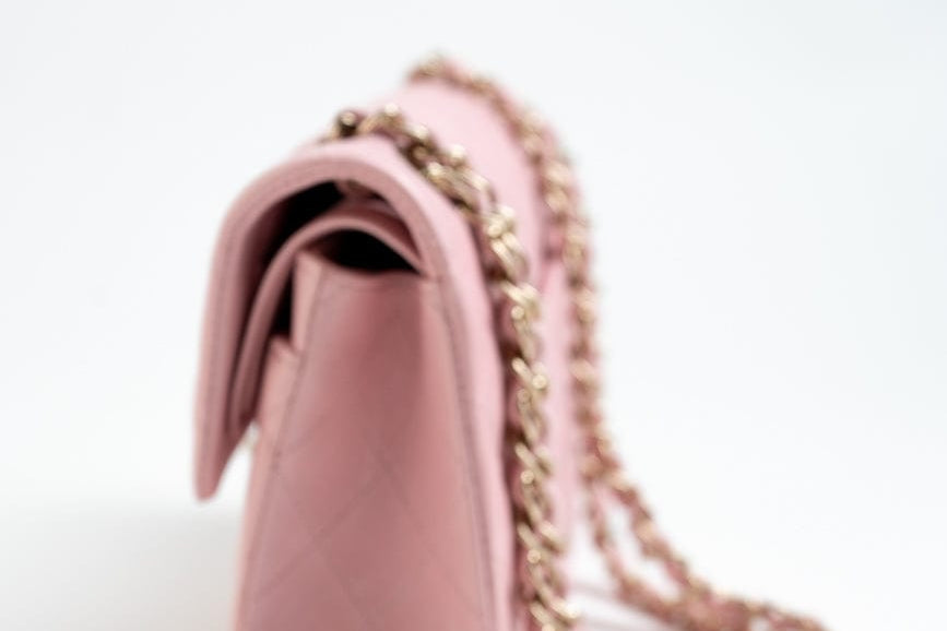 CHANEL Handbag 21S Light Pink Lambskin Quilted Classic Flap Small - Redeluxe