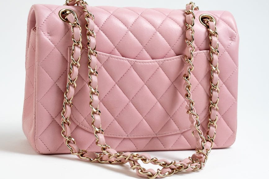 CHANEL Handbag 21S Light Pink Lambskin Quilted Classic Flap Small - Redeluxe