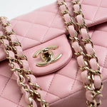 CHANEL Handbag 21S Light Pink Lambskin Quilted Classic Flap Small - Redeluxe