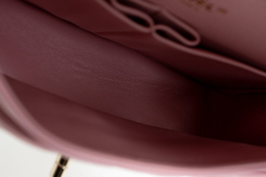 CHANEL Handbag 21S Light Pink Lambskin Quilted Classic Flap Small - Redeluxe