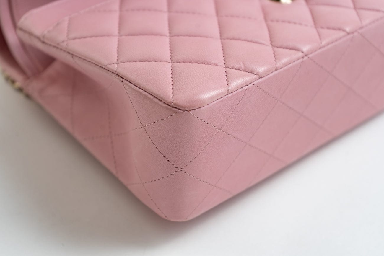 CHANEL Handbag 21S Light Pink Lambskin Quilted Classic Flap Small - Redeluxe