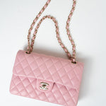 CHANEL Handbag 21S Light Pink Lambskin Quilted Classic Flap Small - Redeluxe