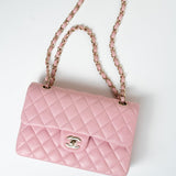 CHANEL Handbag 21S Light Pink Lambskin Quilted Classic Flap Small - Redeluxe
