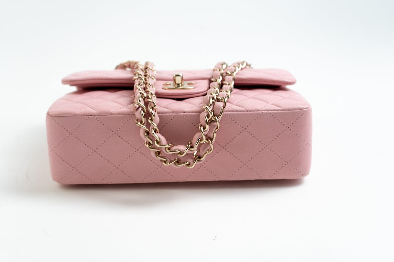 CHANEL Handbag 21S Light Pink Lambskin Quilted Classic Flap Small - Redeluxe