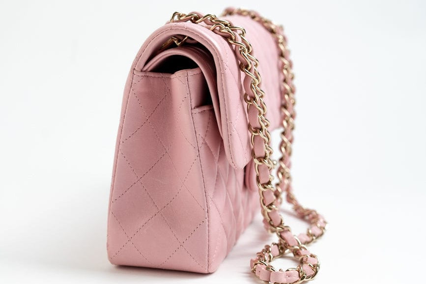 CHANEL Handbag 21S Light Pink Lambskin Quilted Classic Flap Small - Redeluxe