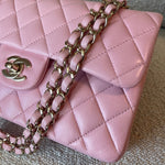 CHANEL Handbag 21S Light Pink Lambskin Quilted Classic Flap Small - Redeluxe