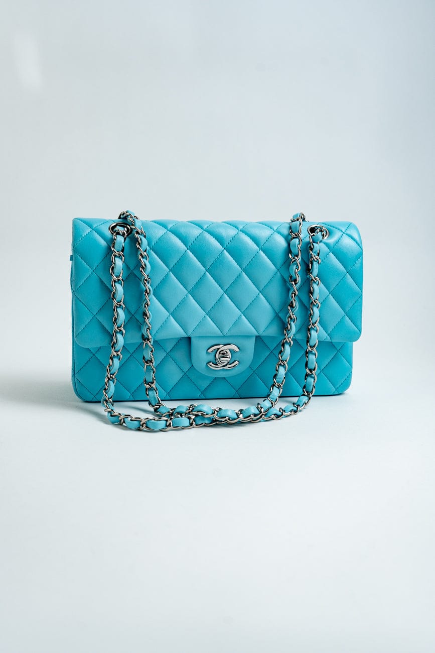 【ヴィンテージ】Rank:S☆Chanel llic Blue Series18 Medium Chanel 22 small handbag, Shiny calfskin & gold-tone metal