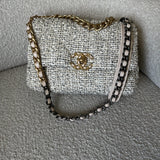 CHANEL Handbag 21S Oreo Tweed 19 Flap Small Mixed Hardware - Redeluxe