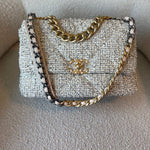 CHANEL Handbag 21S Oreo Tweed Quilted 19 Flap Large  Mixed Hardware - Redeluxe